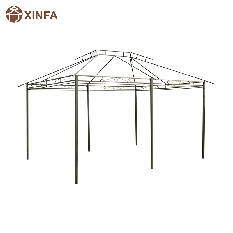 10 \\ 'x 13 \\' Outdoor Soft Top Gazebo Pergola med gardiner, 2-Tier Steel Frame Gazebo för uteplats, Sage Grey