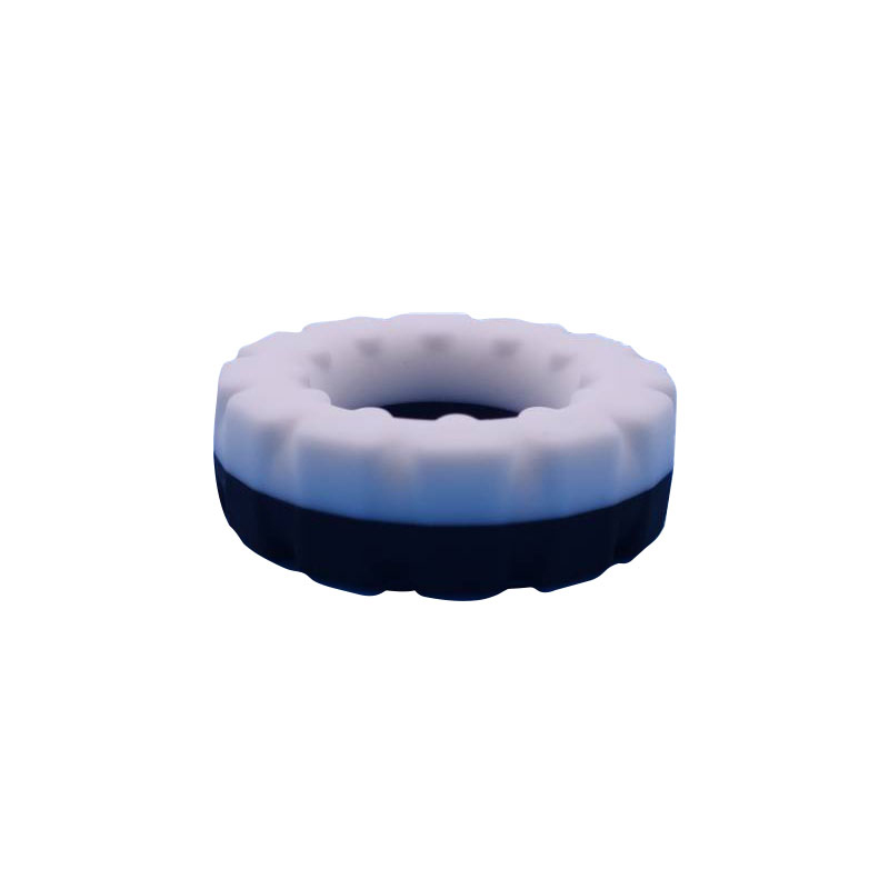 Fabrik grossist bästa pris manlig fördröjning utlösning mjuk silikon penis kuk ringar för män (däckformad ring svart&white)