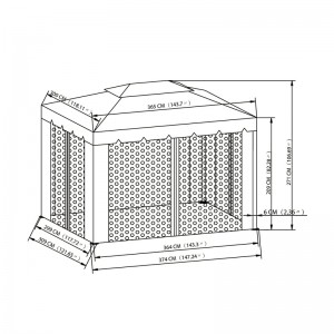 10 ft x 12 ft Gazebo utomhusaktivitet Användning med myggnät, choklad