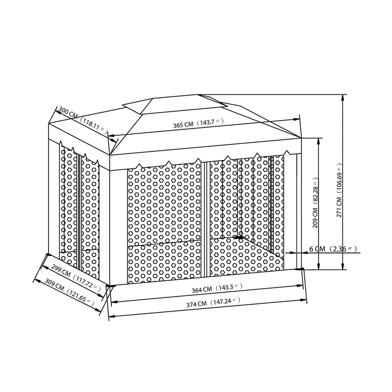 10 ft x 12 ft Gazebo utomhusaktivitet Användning med myggnät, choklad