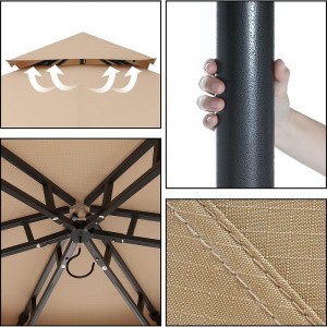 10 \\\\ \'x10 \\\\\' Gazebos för uteplatser utomhus hexagonal lusthus mednät och integritetsgardiner