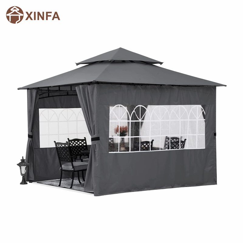 10'x10 'utomhus gazebo för uteplats med kyrkans sidoväggar, grå