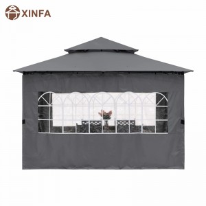 10\'x10 \'utomhus gazebo för uteplats med kyrkans sidoväggar, grå