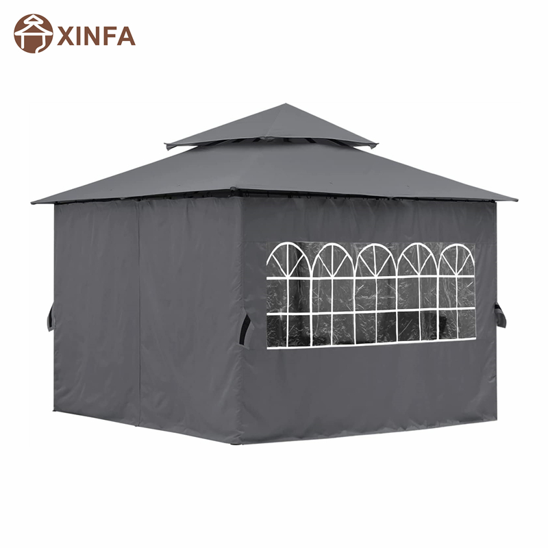 10'x10 'utomhus gazebo för uteplats med kyrkans sidoväggar, grå