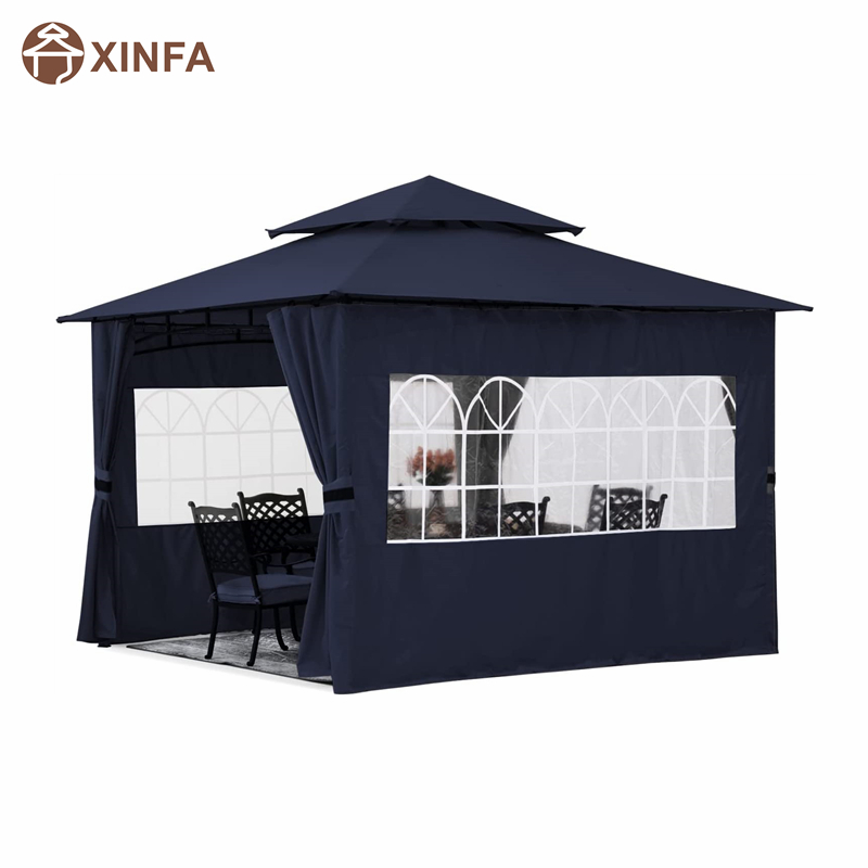 10'x10 'utomhus gazebo för uteplats med kyrkans sidoväggar, blå