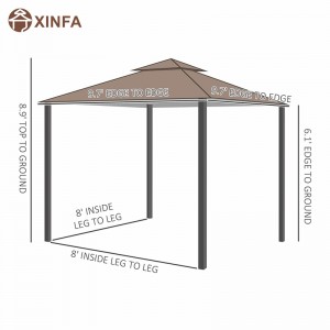 10 \\\\ \'x 10 \\\\\' utomhus uteplats lusthus tält med mesh sidoväggar, 2-tier tak för trädgård, kaffe