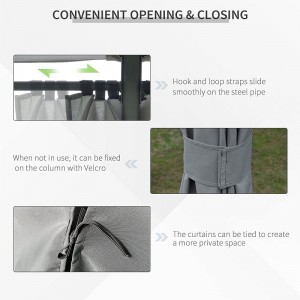 10 \\\\ \'x 13 \\\\\' utomhus uteplats gazebo kapellskydd med 6 avtagbara sidoväggar, grå