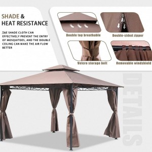 10 \\\\ \'x 13 \\\\\' Gazebo Block Sun Shade Canopy, vattentätt tält med gardiner Portable Foldbara Party Canopies