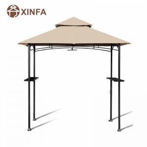 8 \\\\ \'x 5 \\\\\' 2-tier Canopy Top Grill Gazebo Outdoor Patio Barbecue Gazebo Shelter med robust stålram