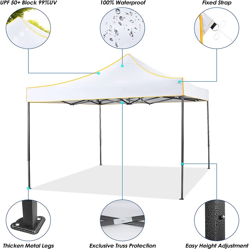 10x 10 POP UP CAPOPY Tält Commercial Instant Gazebo Waterproof Canopy Tält för fester Camping White