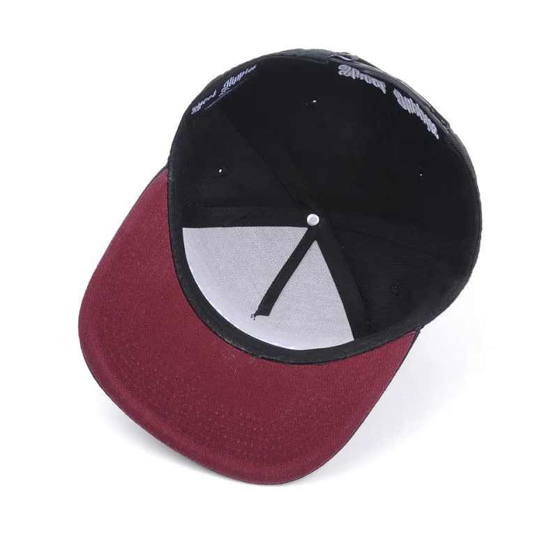 Partihandel Design Street Dance Hip Hop Flat Bill Custom Hats broderi svart snapback