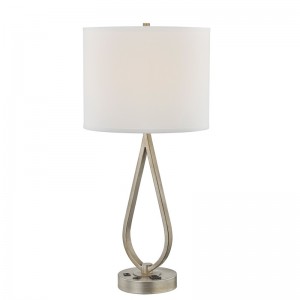 Sovdisklampan med antik silverfinish, en skrivbordslampa med, ett bekvämt utlopp och en USB -port