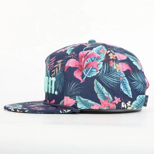 OEM Custom Design Your Logo High Quality 5 Panel Flat Brim All Over SubliMation Printing Hip Hop Gorras Snapback Cap and Hat