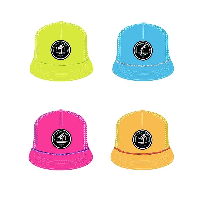 Anpassad 5 panel gummi PVC Logo Luxury Rope Snapback Cap Hip Hop Flat Brim Gorras Laser Cut Hole Perforated Hat