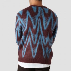 Högkvalitativt anpassat mönster stickat Jacquard Design Men\'s Cardigan tröja