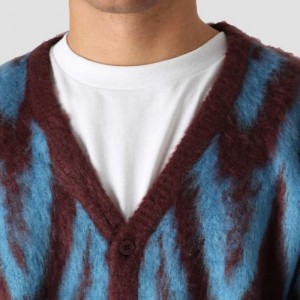 Högkvalitativt anpassat mönster stickat Jacquard Design Men\'s Cardigan tröja