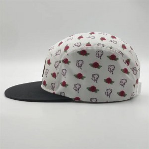 Partihandel 5 Panel Custom Leather Patch Logo Snapback Hatts, Polyester Kids Snapback Cap, överallt lägerhattar