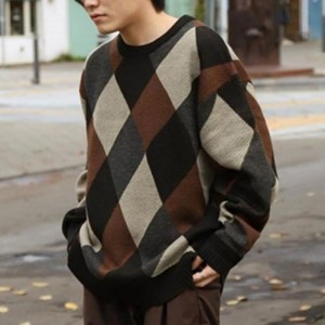 Grundläggande män runda hals mode stickad tröja försäljning för män