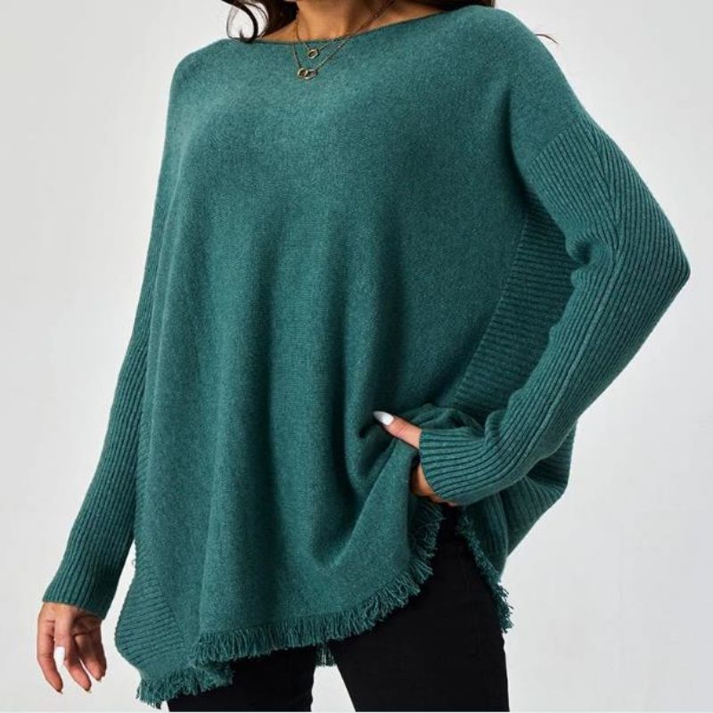 Pullover Ribbed hylsa råa hemmamodkvinnor tröjor