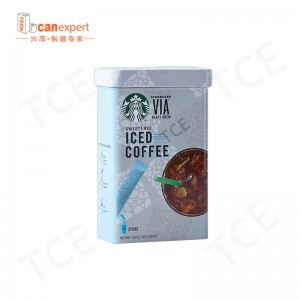 Etc. Mosskt tenn kan tillverkare grossist rektangulär fyrkantig tennburk metallförpackning te och kaffeprov Box Custom Tin Can