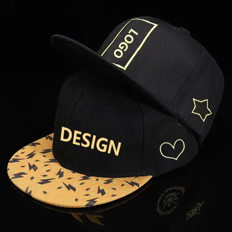 Populär logotyp 3D broderad platt takfot baseball hatt sommar pojke cool kvinnlig hip-hop snapback cap