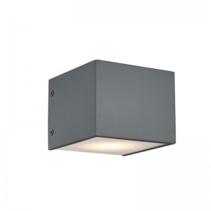 Hospitality Hotel Wall Lamp med målad platt grå finish och integrerad led in på hotellet typiskt rum