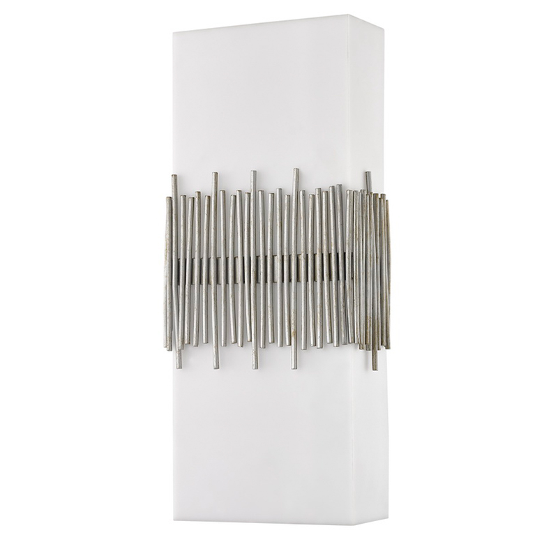 Hospitality Hotel Wall Sconce med antik Siliver finish och rektangulär akrylskugga på hotellet typiskt rum