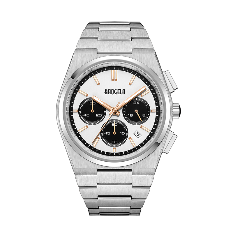 Baogela Top Brand Watches For Men mode kronograf sport vattentät kvarts titta på 50 tm casual rostfritt klocka Reloj Hombre 22803