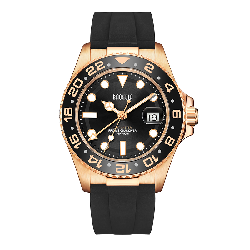 Baogela Top Brand 50m Waterproof Rose Gold Watch Men Quartz Watch Diving Fashion Couples Sport Watch Swiss Movement Wristwatch 22805