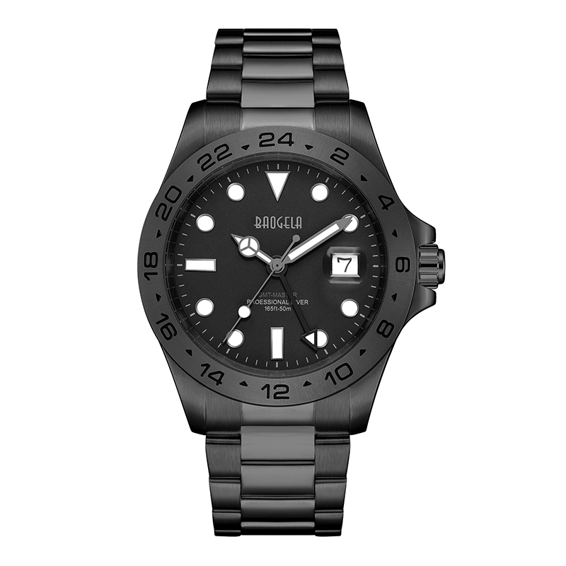 Baogela Men Luxury Watch 304 Rostfritt stål Swiss Movement Luminous Dial 50Bar Ashion Business Relogio Masculino Wristwatch 22806