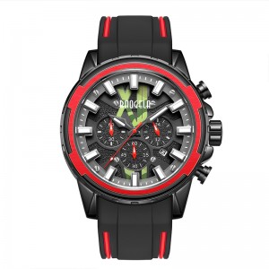 Baogelanya klockor män rostfri gummiband blå klocka för man lyxig vattentät kronograf armbandsur luminös relogio 22601