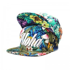 Högkvalitativ anpassad sublimering Floral Snapback -hatt för män kvinnor