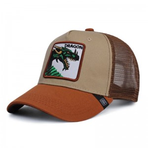 Unisex justerbar Amazon HotSale Animal Trucker Hats 3D broderi anpassade baseballmössor