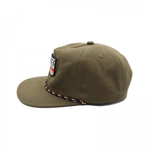 Ostrukturerade snapback -hattar med rep retro 5 paneler vävd patch etikett bomull twill snapback caps sportman hatt