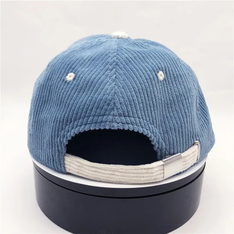 corduroy 6 panel anpassad logotyp ostrukturerade vuxna hattar corduroy pappa mössa