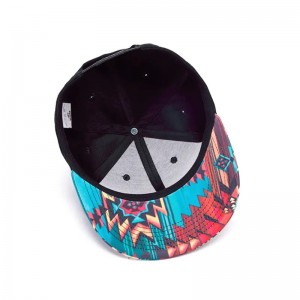 3D -utskrift Snap Back Flat Brim Hat Street Hip Printing Platt Bill Hawaiian Hats Designa din egen snapback -mössa/hat