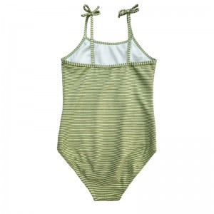 Golden Silk Bowknot One-Piece Barn Baddräkter