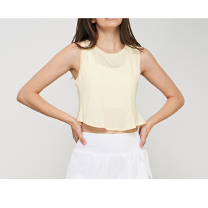 Split Fine Net O Neck Yoga Vest