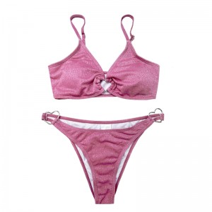 Metallring tvådelar fast färgbaddräkter