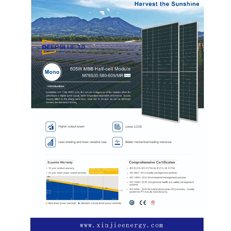 Ny design Photovoltaic Solar Energy Panels System 580-605 W onlineförsäljning