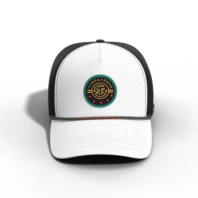 Ny design mode trucker hatt anpassad patch andningsbar 5 panel krökt grim baseball mössa med rep