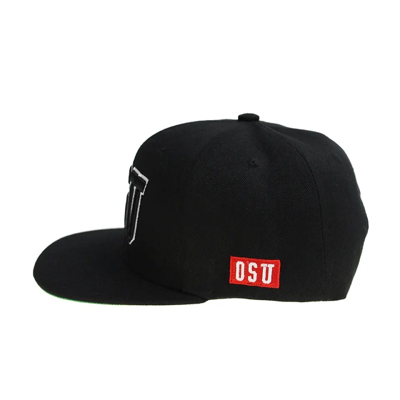 Hip Hip Hop Flat Brim Blank Color Men Snapback Cap och Hat Custom 3D broderi Din egen designlogotyphatt