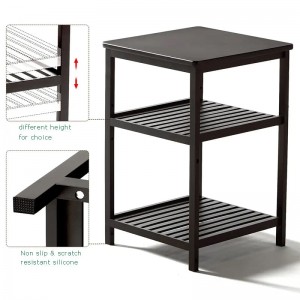 3nivåer bambu trä sängen bord modernnattbord rund sidans slut accent soffbordnatt stativ för vardagsrum sovrummet