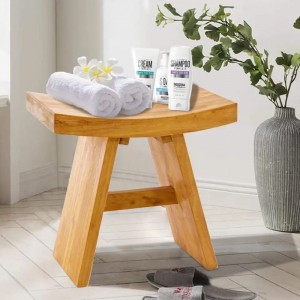 Trädgård badkar dusch hydroterapi vattentät pall bambu sko rack bänk förvaring arrangör modern