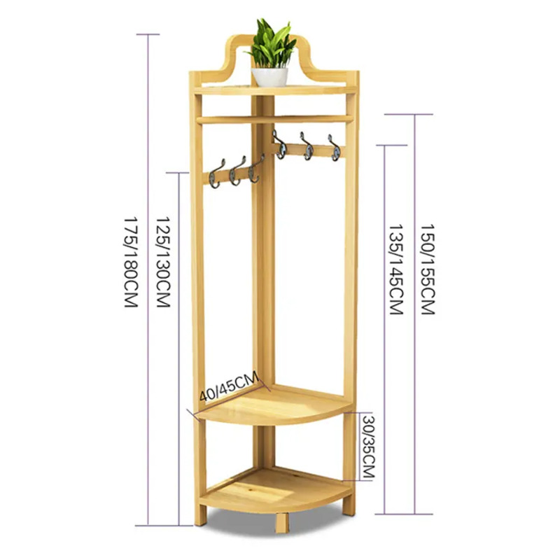 Högkvalitativ hörnhylla kappa förvaring rack golv triangelhängare för sovrum vardagsrummet