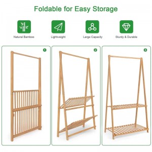 Stor kapacitet och rymdbesparande bambu barn barnhängare