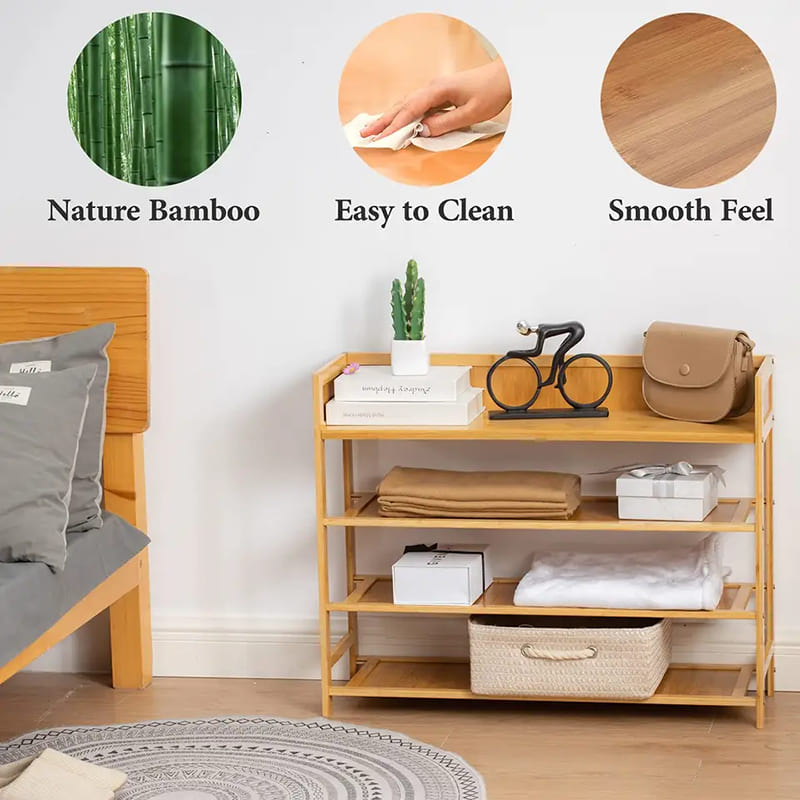 Multipurpose korridor och garderob Bambu sko rack lagring
