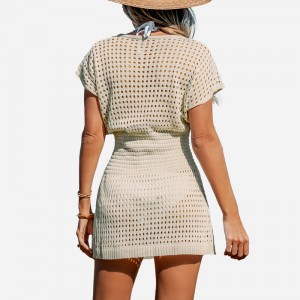 Skär ut stickad täckning