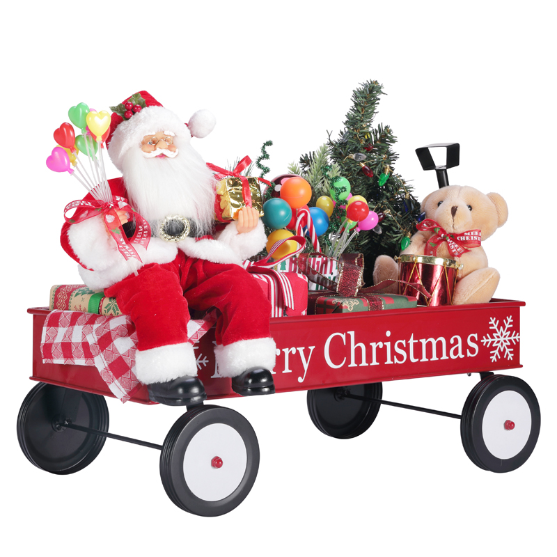 TM-95114 50*27*38 cm Santa med presentbil