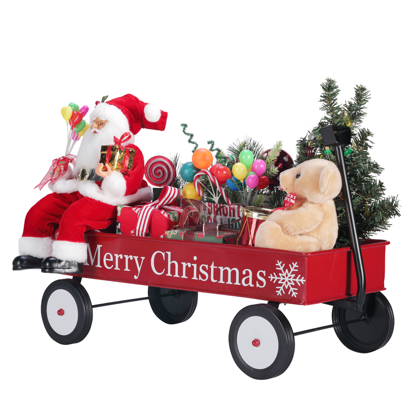 TM-95114 50*27*38 cm Santa med presentbil